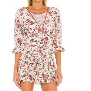 loveshackfancy marquise mini dress strawberry print